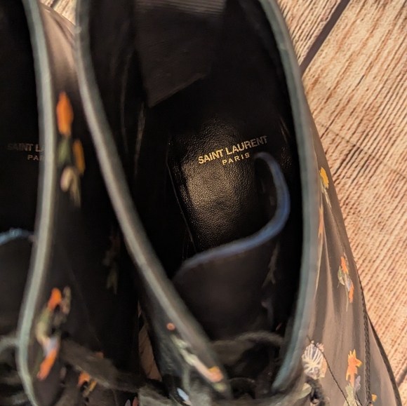 Saint Laurent Lolita 20 Prairie Floral ankle lace up boots size 38.5 - Picture 3 of 6